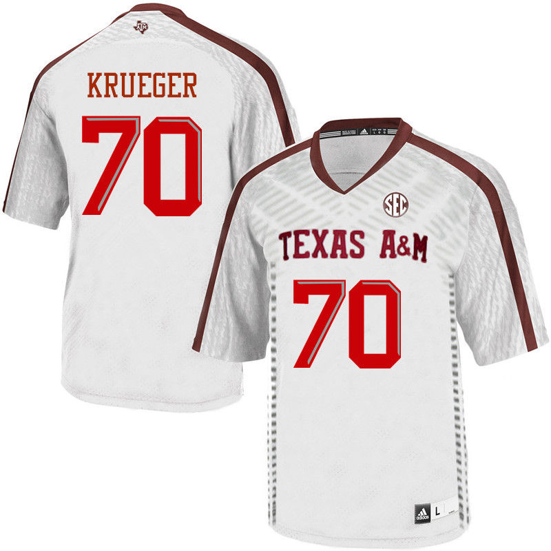 Men #70 Charlie Krueger Texas A&M Aggies College Football Jerseys-White